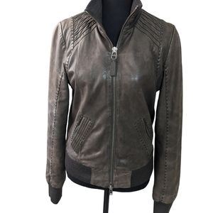 Mackage exclusively for Aritzia brown leather jacket size med in great condition